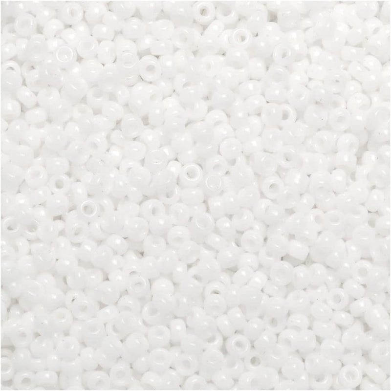 Miyuki Round Seed Bead Size 15/0 8.2g Opaque White - Image 1